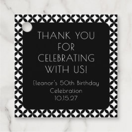 Zwart Wit Midden Eeuw 50e Verjaardag Dank u Bedankjes Labels