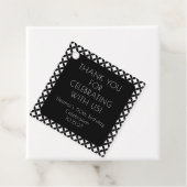 Zwart Wit Midden Eeuw 50e Verjaardag Dank u Bedankjes Labels (In situ)