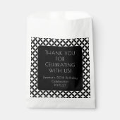 Zwart Wit Midden Eeuw 50e Verjaardag Dank u Bedankzakje (Voorkant)