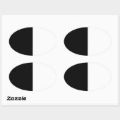 Zwart-wit Midden past dit aan Ovale Sticker (Vel)