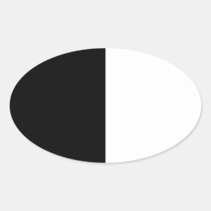 Zwart-wit Midden past dit aan Ovale Sticker