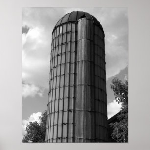 Zwart-wit, Midwestern Silo Poster