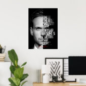 Zwart-wit Mike Ross citaat Poster (Thuiskantoor)