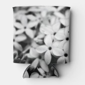 Zwart-wit mini bloemen blikjeskoeler (Voorkant)