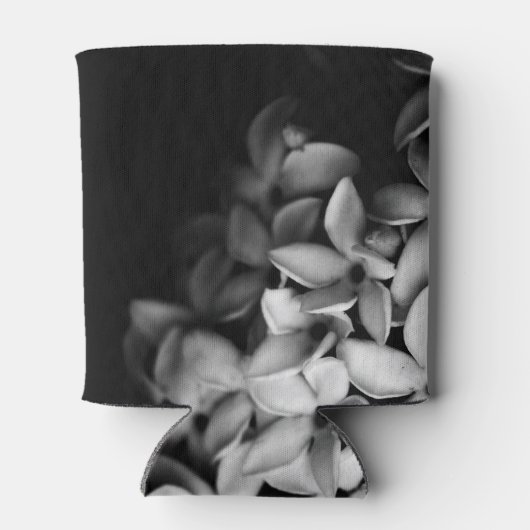 Zwart-wit mini bloemen blikjeskoeler (Achterkant)