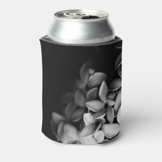 Zwart-wit mini bloemen blikjeskoeler (Blikje Achterkant)