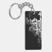 Zwart-wit mini bloemen sleutelhanger (Voorkant Links)