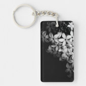 Zwart-wit mini bloemen sleutelhanger (Voorkant)