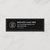 Zwart Wit Mini Chique Modern Minimalist Klantenkaartje (Voorkant)