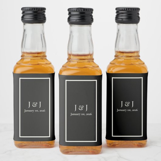 Zwart-wit Mini Liquor Bottle Labels Likeurfles Etiket (Flessen)