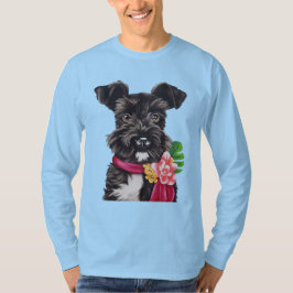 Zwart-wit Mini Schnauzer T-shirt