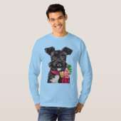 Zwart-wit Mini Schnauzer T-shirt (Voorkant volledig)