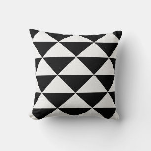 Zwart-wit Mini Tiled Triangle Geometrisch Kussen