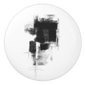 Zwart-wit minimaal Abstract artistiek Keramische Knop (Voorkant)