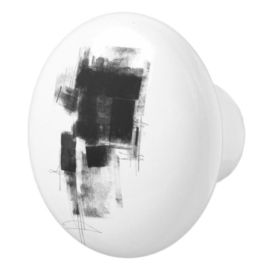 Zwart-wit minimaal Abstract artistiek Keramische Knop (Rechts)