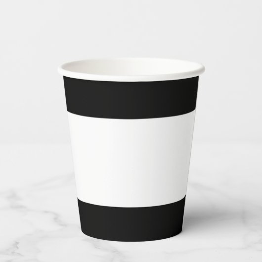 Zwart & Wit Minimaal Chic Elegant Verjaardagsfeest Papieren Bekers (Achterkant)