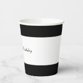 Zwart & Wit Minimaal Chic Elegant Verjaardagsfeest Papieren Bekers (Links)