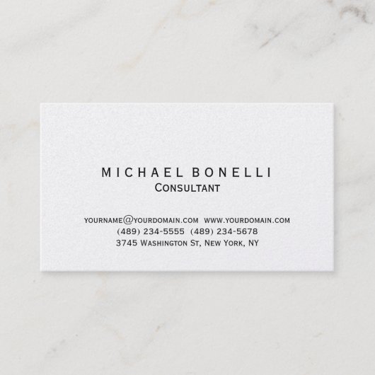 Zwart wit minimaal consultant Visitekaartje (Voorkant)