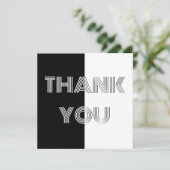 Zwart-wit Minimaal Eenvoudig Modern Op Art Bedankkaart (Staand voorkant)