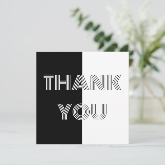 Zwart-wit Minimaal Eenvoudig Modern Op Art Bedankkaart (Staand voorkant)