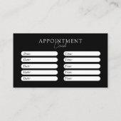 Zwart-wit, minimaal elegant, salon afsprakenkaartje (Achterkant)