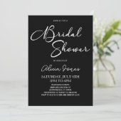 Zwart wit Minimaal Elegant Vrijgezellenfeest Kaart (Staand voorkant)