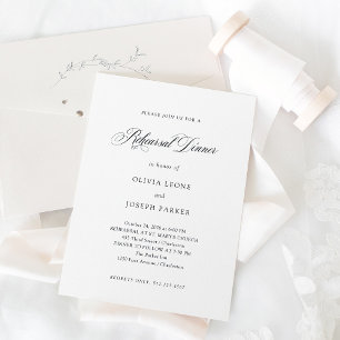 Zwart-wit Minimaal Elegantie Repetitie Diner Kaart