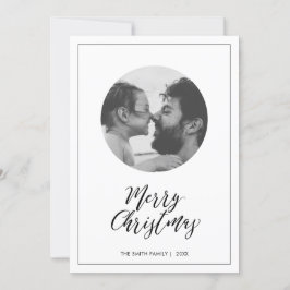 Zwart & Wit | Minimaal Kerstmis Foto Feestdagenkaart