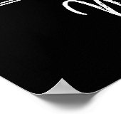 Zwart Wit Minimaal Logo Merken Scheermes Kapsalon Poster (Hoek)
