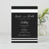 Zwart & Wit Minimaal Minimal Chic Trouwen Kaart (Staand voorkant)