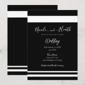Zwart & Wit Minimaal Minimal Chic Trouwen Kaart (Voorkant / Achterkant)
