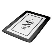 Zwart-wit Minimaal Modern Monogrammed Badmat (Gekanteld)
