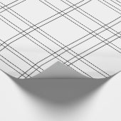 Zwart-wit, minimaal, modern, schoon patroonpatroon cadeaupapier (Hoek)