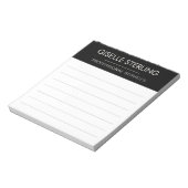 Zwart Wit Minimaal Professioneel Modern Zakelijk Notitieblok (Linkerzijde)