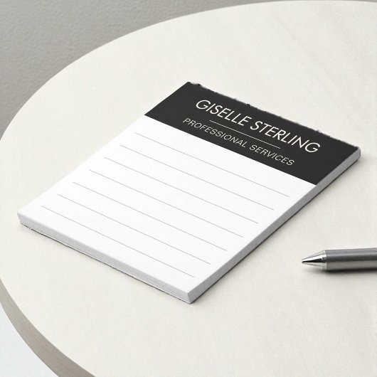 Zwart Wit Minimaal Professioneel Modern Zakelijk Notitieblok