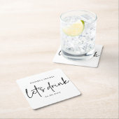 Zwart & Wit Minimaal Script Bruidsdouche Coaster Kartonnen Onderzetters (Insitu)