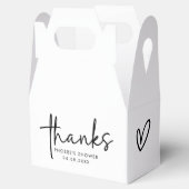 Zwart & Wit Minimaal Script Bruidsdouche Dakrandka Bedankdoosjes (Geopend)