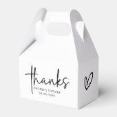 Zwart & Wit Minimaal Script Bruidsdouche Dakrandka Bedankdoosjes (Voorkant Zijde)