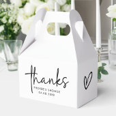 Zwart & Wit Minimaal Script Bruidsdouche Dakrandka Bedankdoosjes