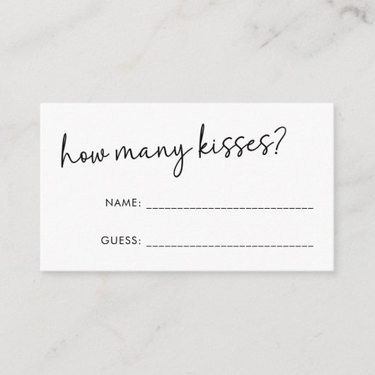 Zwart-wit minimaal script Hoeveel kussen spel Informatiekaartje (Voorkant)