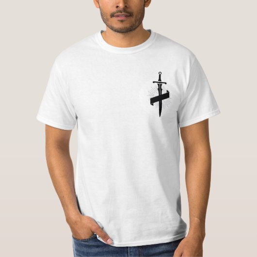 Zwart Wit Minimaal Typografisch Christelijk T-shirt (Voorkant)