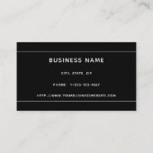 Zwart wit minimaal Visitekaartje (Achterkant)