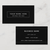 Zwart wit minimaal Visitekaartje (Voorkant / Achterkant)