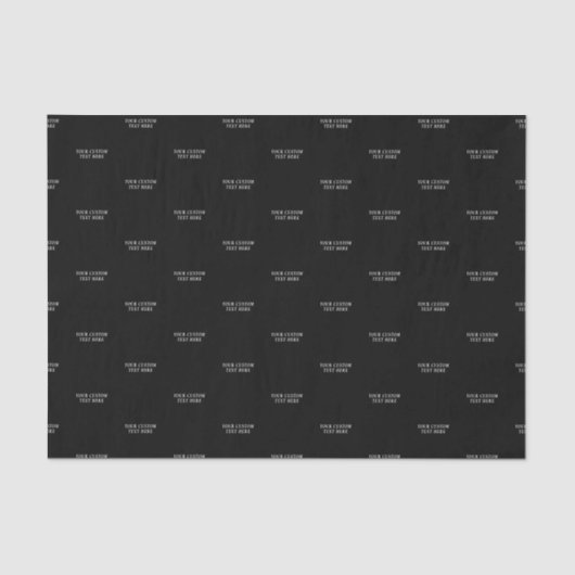 Zwart-wit Minimal Custom Text Tissue Paper Tissuepapier (Voorkant)
