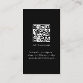 Zwart-wit Minimal Elegant, Salon QR-code Visitekaartje (Achterkant)