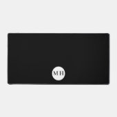 Zwart Wit Minimal Kantoor Elegant Pad Monogram (Voorkant)