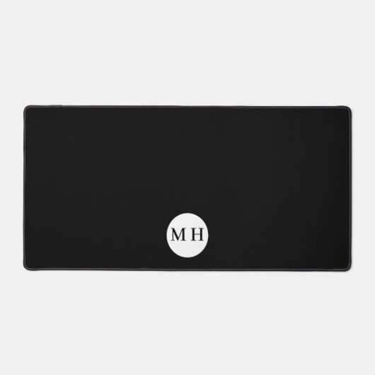 Zwart Wit Minimal Kantoor Elegant Pad Monogram (Voorkant)