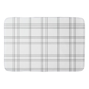 Zwart & Wit Minimal Modern Geruit Schoon Patroon Badmat