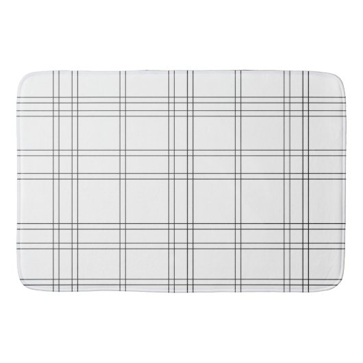 Zwart & Wit Minimal Modern Geruit Schoon Patroon Badmat (Voorkant)