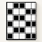 Zwart Wit Minimal Modern Vierkant Dagelijks Notitieboek (Achterkant)